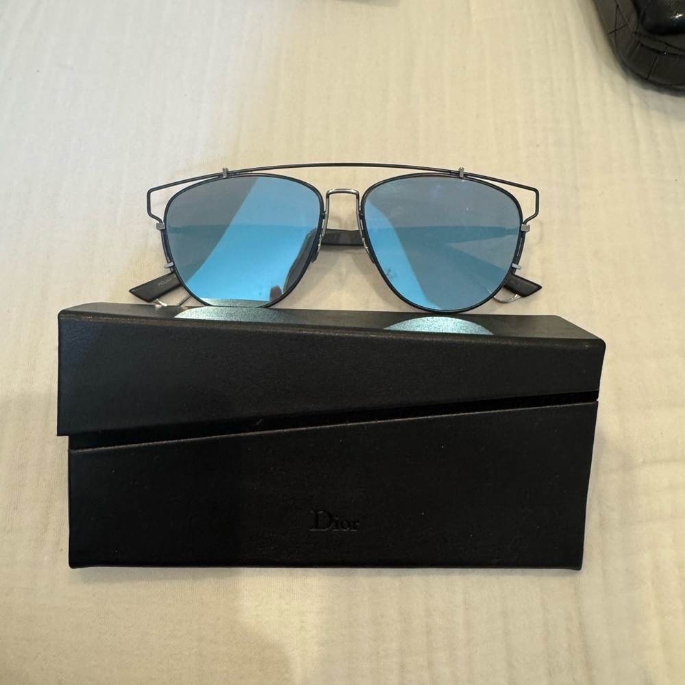 Dior Blue and Black Aviator Sunglasses - Picture 2 of 5